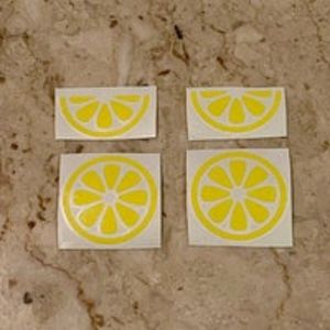 4 Yellow Lemon Vinyl Decals